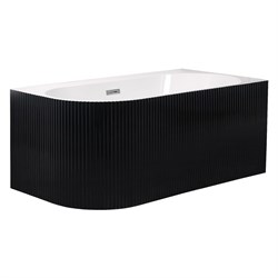 AZARIO Ванна акриловая LAGO BLANCO BLACK 1700х750х580 пристенная, правосторонняя, в комплекте с сифоном и металлической рамой, белый глянец/черный матовый (AZ-6724-1CRB 17075) AZ-6724-1CRB 17075