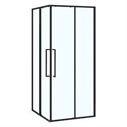 AZARIO Душевое ограждение SHANGHAI 900х900х1950 прозрачное стекло 6 мм, профиль черный матовый, двери раздвижные AZ-R43-90-MB-CL