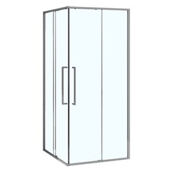 AZARIO Душевое ограждение SHANGHAI 1000х1000х1950 прозрачное стекло 6 мм, профиль графит матовый, двери раздвижные AZ-R43-100-MGR-CL