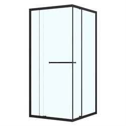 AZARIO Душевое ограждение MONAKO 900х900х1950 сдвижная дверь, прозрачное стекло 6 мм, профиль черный матовый (AZ-L47-90-MB-CL) AZ-L47-90-MB-CL