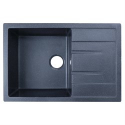 AZARIO Кухонная мойка Rio 750x505x185 искусственный мрамор, с "крылом", сифон в комплекте, цвет черный (CS00105230) CS00105230