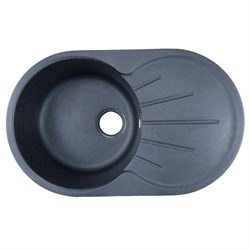 AZARIO Кухонная мойка Perla 730x450x190 искусственный мрамор, с "крылом", сифон в комплекте, цвет черный (CS00105242) CS00105242