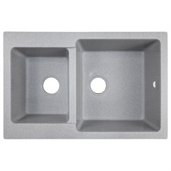AZARIO Кухонная мойка Ostin 770x510х210 искусственный мрамор, двойная, сифон в комплекте, цвет серый (CS00105243) CS00105243