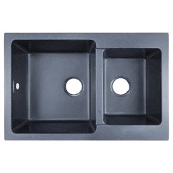 AZARIO Кухонная мойка Ostin 770x510х210 искусственный мрамор, двойная, сифон в комплекте, цвет черный (CS00105244) CS00105244