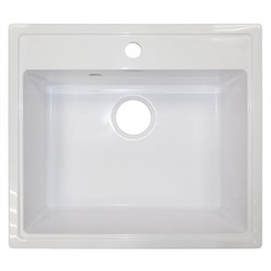 AZARIO Кухонная мойка Onda 565x505x200 искусственный мрамор, сифон в комплекте, цвет белый (CS00105221) CS00105221