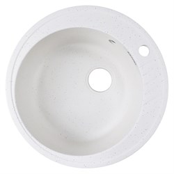 AZARIO Кухонная мойка Solo 505x505x190 искусственный мрамор, сифон в комплекте, цвет белый крап (CS00105233) CS00105233