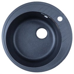 AZARIO Кухонная мойка Solo 505x505x190 искусственный мрамор, сифон в комплекте, цвет черный (CS00105237) CS00105237