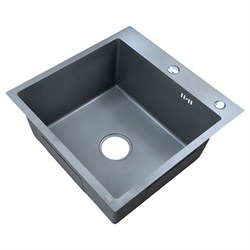 AZARIO Кухонная мойка NICOLE 500х500х220 нержавеющая сталь, в комплекте сифон, диспенсер, коландер, серая соты (AZG5050H) AZG5050H
