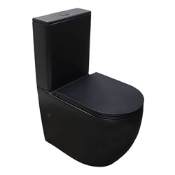 AZARIO Унитаз-компакт Cobalt-Black 610x360x805 напольный, безободковый, система смыва "скрытое Торнадо", с быстросъемным сиденьем "Микролифт", черный матовый (AZ-6089A-MB) AZ-6089A-MB
