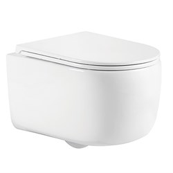 AZARIO Унитаз подвесной NATA 360х515х350 безободковый, система смыва "Скрытое Торнадо", с быстросъемным сиденьем "Микролифт" (AZ-5102T-WHT) AZ-5102T-WHT