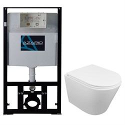 AZARIO Сет: Инсталляция  для подвесного унитаза 3/6л. + унитаз  Teramo безободковый, слив "Скрытое Торнадо", с сиденьем микролифт (AZ-8010-1000+AZ-0053-UQ3) AZ-8010-1000+AZ-0053-UQ3
