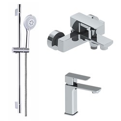 AZARIO Набор смесителей 3 в 1 для ванны CADEO, хром (AZ-15940501+AZ-15944501+AZ-15782010) AZ-15940501+AZ-15944501+AZ-15782010