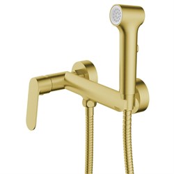 AZARIO Гигиенический душ Alanti со смесителем, керамический картридж, однорычажный, шланг 150 см, золото матовое (AZ-K2532MG) AZ-K2532MG