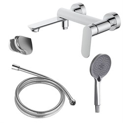 AZARIO Cмеситель для ванны Alanti с ручным душем, керамический картридж, шланг 150 см, хром (AZ-K3032) AZ-K3032