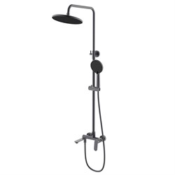 AZARIO Душевая система Alanti с круглым тропическим душем, керамический картридж, шланг 150 см, графит (AZ-K2332GR) AZ-K2332GR
