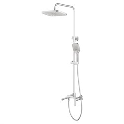 AZARIO Душевая система Alanti с квадратным тропическим душем, керамический картридж, шланг 150 см, сатин (AZ-K2332-1BN) AZ-K2332-1BN