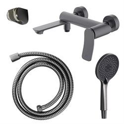 AZARIO Смеситель для ванны Escaro с ручным душем, керамический картридж, шланг 150 см, графит (AZ-K3074GR) AZ-K3074GR