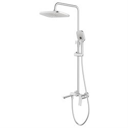 AZARIO Душевая система Escaro с квадратным тропическим душем, керамический картридж, шланг 150 см, сатин (AZ-K2374BN) AZ-K2374BN