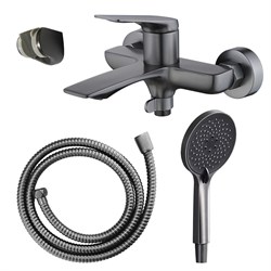 AZARIO Смеситель для ванны Lursy с ручным душем, керамический картридж, шланг 150 см, графит (AZ-K3049GR) AZ-K3049GR