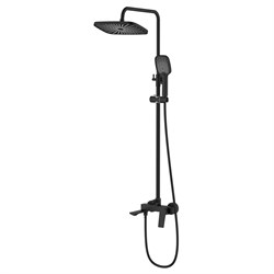AZARIO Душевая система Lursy с квадратным тропическим душем, керамический картридж, шланг 150 см, черный матовый (AZ-K2349B) AZ-K2349B