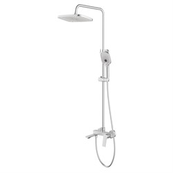 AZARIO Душевая система Lursy с квадратным тропическим душем, керамический картридж, шланг 150 см, сатин (AZ-K2349BN) AZ-K2349BN