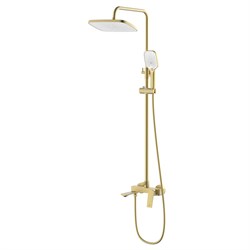 AZARIO Душевая система Lursy с квадратным тропическим душем, керамический картридж, шланг 150 см, золото матовое (AZ-K2349MG) AZ-K2349MG