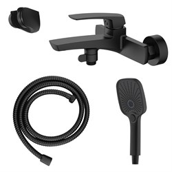 AZARIO Смеситель для ванны Conda с ручным душем, керамический картридж, шланг 150 см, черный матовый (AZ-K3011B) AZ-K3011B