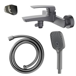 AZARIO Смеситель для ванны Conda с ручным душем, керамический картридж, шланг 150 см, графит (AZ-K3011GR) AZ-K3011GR