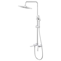 AZARIO Душевая система Conda с квадратным тропическим душем, керамический картридж, шланг 150 см, хром (AZ-K2411) AZ-K2411