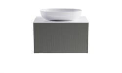 ASTRA-FORM Тумба подвесная М-40 70см 1ящ цв NCS S 3502-y мат./волна, раковина Атрия бел гл., столешница Solid бел гл. 4631177713484