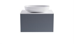 ASTRA-FORM Тумба подвесная М-40 70см 1ящ цв NCS S 3005-R80B мат./волна, раковина Атрия бел гл., столешница Solid бел гл. 4631177713507