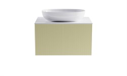 ASTRA-FORM Тумба подвесная М-40 70см 1ящ цв RAL1013 мат./волна, раковина Атрия бел гл., столешница Solid бел гл. 4631177713514