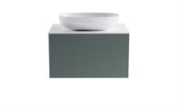 ASTRA-FORM Тумба подвесная М-40 80см 1ящ цв NCS S 3005-b80g мат./волна, раковина Атрия бел гл., столешница Solid бел гл. 4631177713552