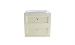 ASTRA-FORM Тумба подвесная Классик  70 с 2ящ RAL1013 мат. с раковиной Ретро бел гл. и столешницей Solid бел гл. 4631177714252