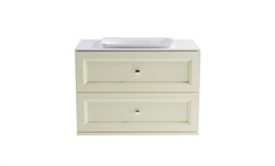 ASTRA-FORM Тумба подвесная Классик  90 с 2ящ RAL1013 мат. с раковиной Ретро бел гл. и столешницей Solid бел гл. 4631177714375