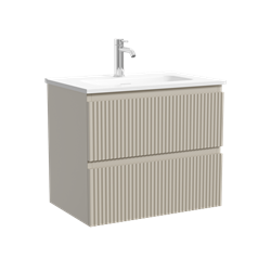 SANCOS Тумба подвесная Snob R 590х390х500, c двумя ящиками оснащенными доводчиками, Beige Soft , арт.SNR60/39CE SNR60/39CE