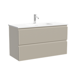 SANCOS Тумба подвесная Snob R 890х390х500, c двумя ящиками оснащенными доводчиками, Beige Soft , арт.SNR90/39CE SNR90/39CE