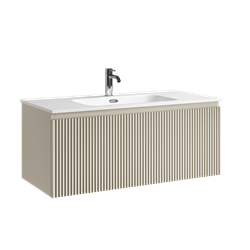 SANCOS Тумба подвесная Snob R 1.0 995х445х406, c одним ящиком оснащенным доводчиками, Beige Soft , арт.SNR1.0100CE SNR1.0100CE