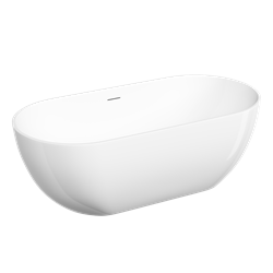 SANCOS Акриловая ванна Leaf 1700x800x580, отдельностоящая, овальная, с каркасом, со сливом-переливом, донным клапаном "сlick-сlack", белый, арт. FB20 FB20