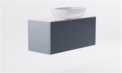 ASTRA-FORM Тумба подвесная М-40 Slim 90см 1ящ NCS S 3005-R80B мат./волна, раковина Атрия бел гл., столешница Solid бел гл. 4631177714597