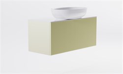 ASTRA-FORM Тумба подвесная М-40 Slim 90см 1ящ RAL1013 мат./волна, раковина Атрия бел гл., столешница Solid бел гл. 4631177714610