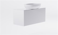 ASTRA-FORM Тумба подвесная М-40 Slim 90см 1ящ белый мат./волна, раковина Атрия бел гл., столешница Solid бел гл. 4631177714634