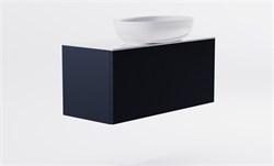 ASTRA-FORM Тумба подвесная М-40 Slim 100см 1ящ RAL7024 мат./волна, раковина Атрия бел гл., столешница Solid бел гл. 4631177714689