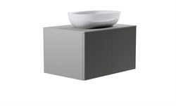 ASTRA-FORM Тумба подвесная М-40 70см 1ящ NCS S 3502-y мат./волна, раковина Атрия бел гл, столешница Solid в цвете 4631177714702