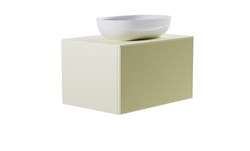 ASTRA-FORM Тумба подвесная М-40 70см 1ящ RAL1013 мат./волна, раковина Атрия бел гл, столешница Solid в цвете 4631177714733