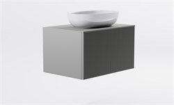 ASTRA-FORM Тумба подвесная М-40 80см 1ящ NCS S 3502-y мат./волна, раковина Атрия бел гл, столешница Solid в цвете 4631177714764