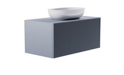 ASTRA-FORM Тумба подвесная М-40 100см 1ящ NCS S  S 3005-R80B мат./волна, раковина Атрия бел гл, столешница Solid в цвете 4631177714900