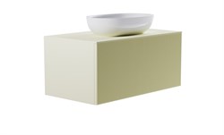 ASTRA-FORM Тумба подвесная М-40 100см 1ящ RAL1013 мат./волна, раковина Атрия бел гл, столешница Solid в цвете 4631177714917