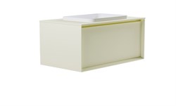 ASTRA-FORM Тумба подвесная Фрейм 100см 1ящ RAL1013 мат., раковина Антарес бел гл, столешница Solid в цвете 4631177715396