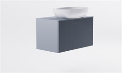 ASTRA-FORM Тумба подвесная М-40 Slim 80см 1ящ NCS S 3005-R80B мат./волна, раковина Атрия бел гл, столешница Solid в цвете 4631177715976